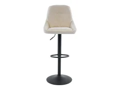 Conjunto de 2 bancos altos tecido texturizado e metal, altura regulável, creme - LARANZA