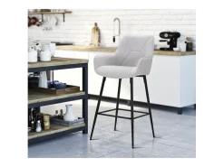 Conjunto de 2 Bancos Altos VKH434, Cinzento, 55x55x109 cm, Kendra Home