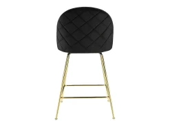 Conjunto de 2 bancos altos - Veludo e metal dourado - Preto - MELBOURNE