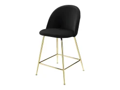 Conjunto de 2 bancos altos - Veludo e metal dourado - Preto - MELBOURNE