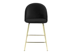 Conjunto de 2 bancos altos - Veludo e metal dourado - Preto - MELBOURNE