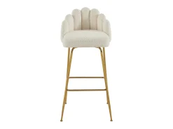 Conjunto de 2 bancos altos tecido bouclé e metal dourado, cor creme - ALTINAM
