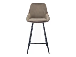 Conjunto de 2 bancos altos - Veludo - Taupe - MASURIE