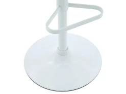 Conjunto de 2 bancos altos veludo e metal branco, altura ajustável creme - PEGA