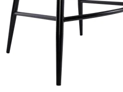 Conjunto de 2 bancos altos, veludo canelado e metal preto - Creme - MASURIE