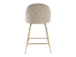 Conjunto de 2 bancos altos - Veludo e metal dourado - Bege - MELBOURNE