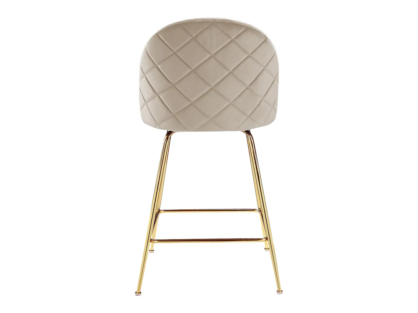 Conjunto de 2 bancos altos - Veludo e metal dourado - Bege - MELBOURNE