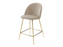 Conjunto de 2 bancos altos - Veludo e metal dourado - Bege - MELBOURNE