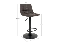 Conjunto de 2 Bancos Altos Middelfart, Cinzento, 43x43x108 cm, Kendra Home