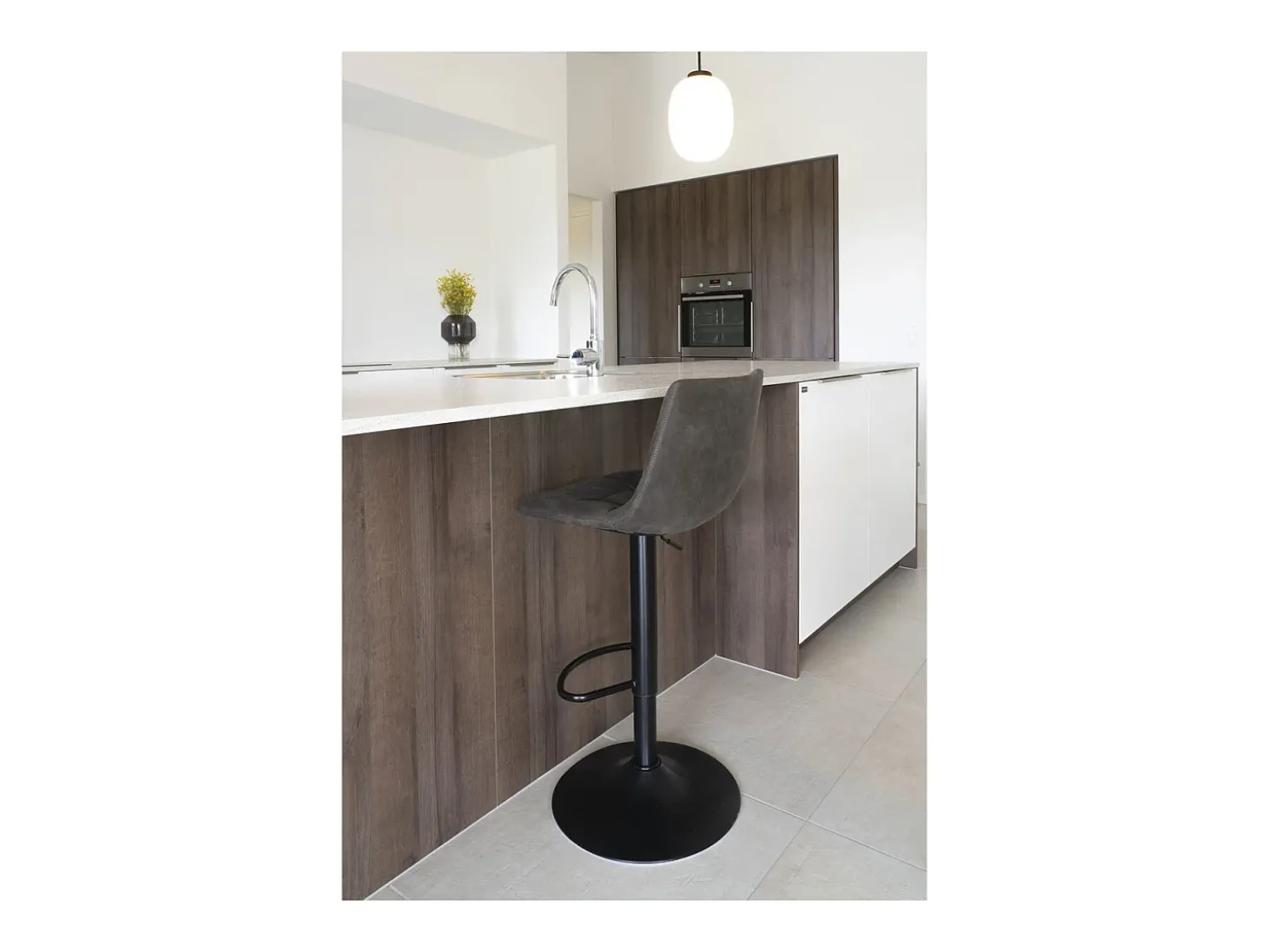 Conjunto de 2 Bancos Altos Middelfart, Cinzento, 43x43x108 cm, Kendra Home
