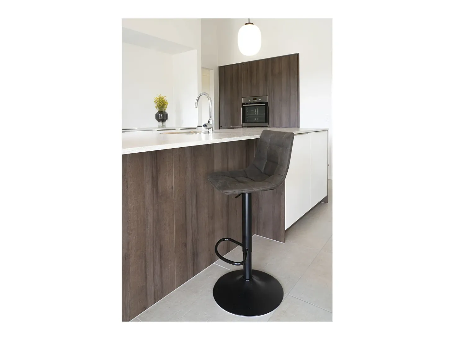 Conjunto de 2 Bancos Altos Middelfart, Cinzento, 43x43x108 cm, Kendra Home