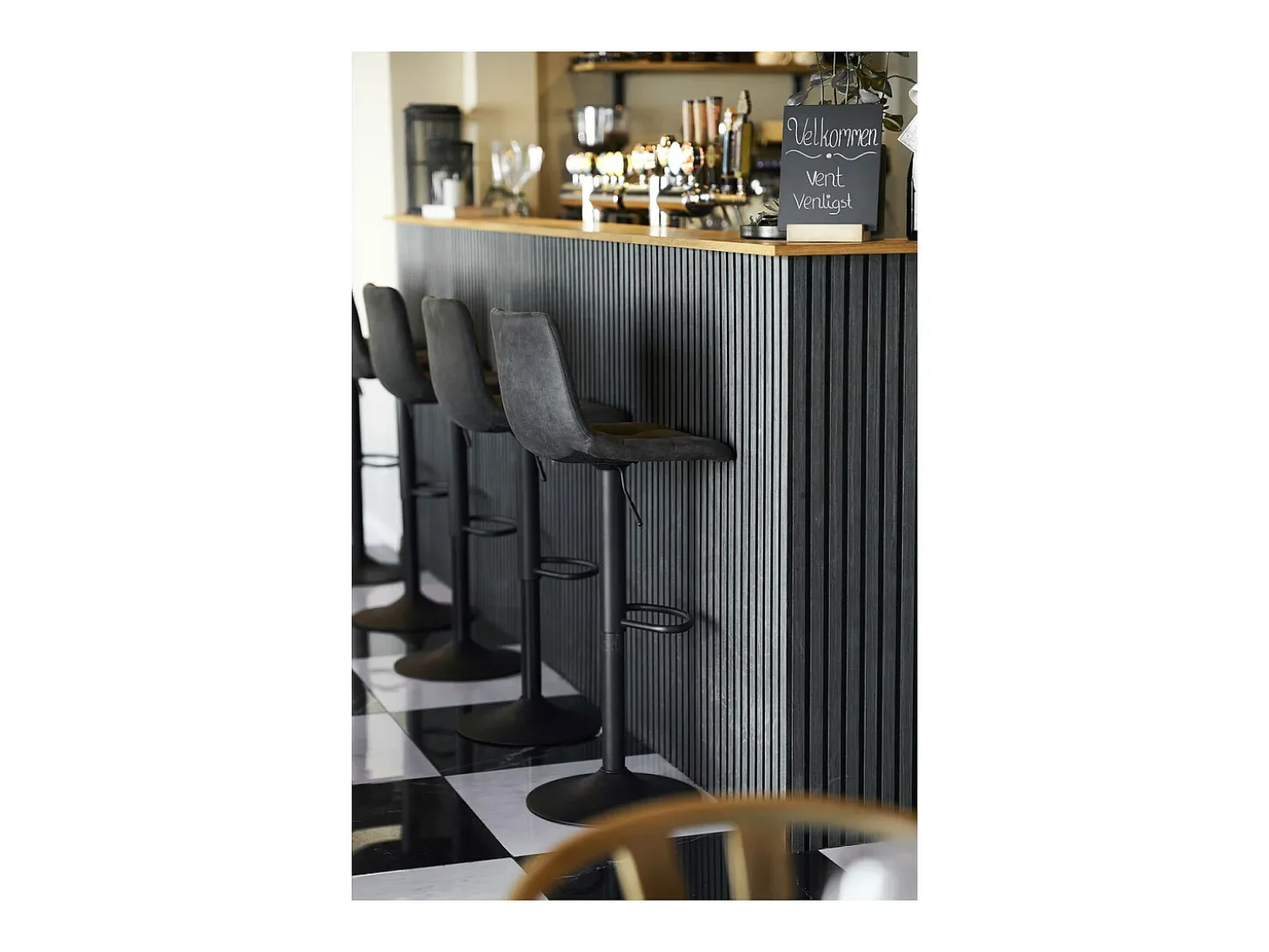 Conjunto de 2 Bancos Altos Middelfart, Cinzento, 43x43x108 cm, Kendra Home