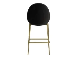 Conjunto de 2 bancos de bar estofados em PU preto