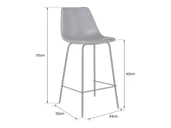 Conjunto de 2 bancos de barra LUCIEN vintage cinza escuro - Altura do assento 65cm