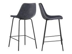 Conjunto de 2 bancos de barra LUCIEN vintage cinza escuro - Altura do assento 65cm