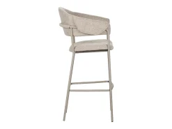 Conjunto de 2 bancos de bar - tecido e metal - bege - KARTAR