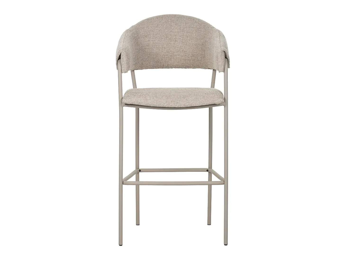 Conjunto de 2 bancos de bar - tecido e metal - bege - KARTAR