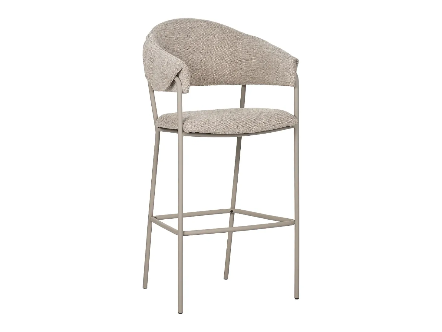 Conjunto de 2 bancos de bar - tecido e metal - bege - KARTAR
