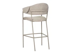 Conjunto de 2 bancos de bar - tecido e metal - bege - KARTAR