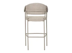 Conjunto de 2 bancos de bar - tecido e metal - bege - KARTAR