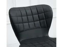 Conjunto de 2 bancos de bar, design retrô, altura ajustável, rotação de 360°, couro preto
