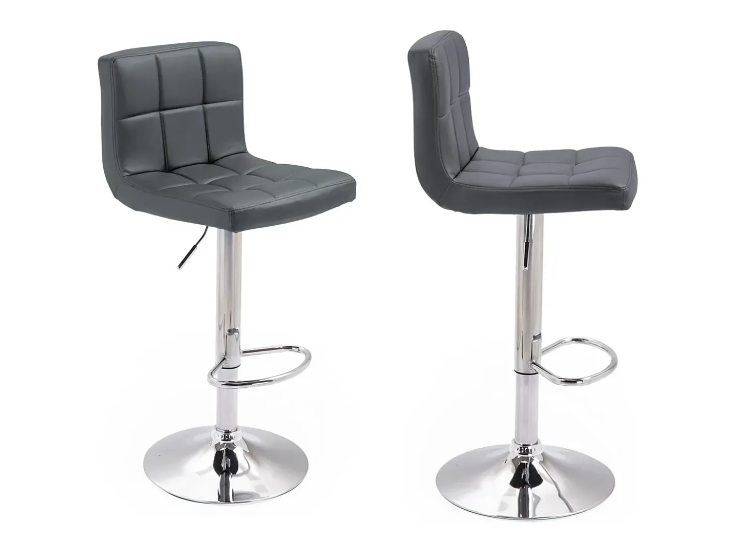 Conjunto de 2 bancos de barra cinzenta MIKE