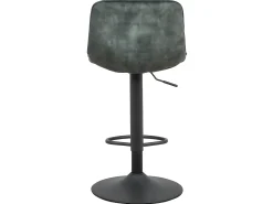 Conjunto de 2 bancos de bar, com altura regulável - tecido e metal - verde escuro - TITUS