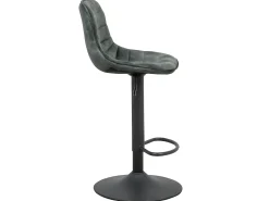 Conjunto de 2 bancos de bar, com altura regulável - tecido e metal - verde escuro - TITUS