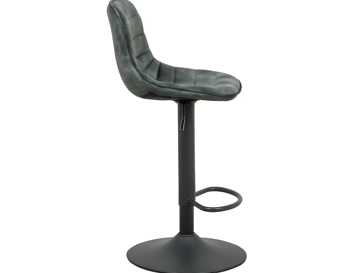 Conjunto de 2 bancos de bar, com altura regulável - tecido e metal - verde escuro - TITUS