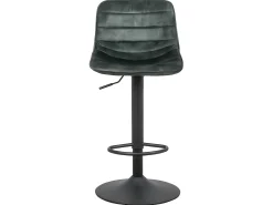 Conjunto de 2 bancos de bar, com altura regulável - tecido e metal - verde escuro - TITUS