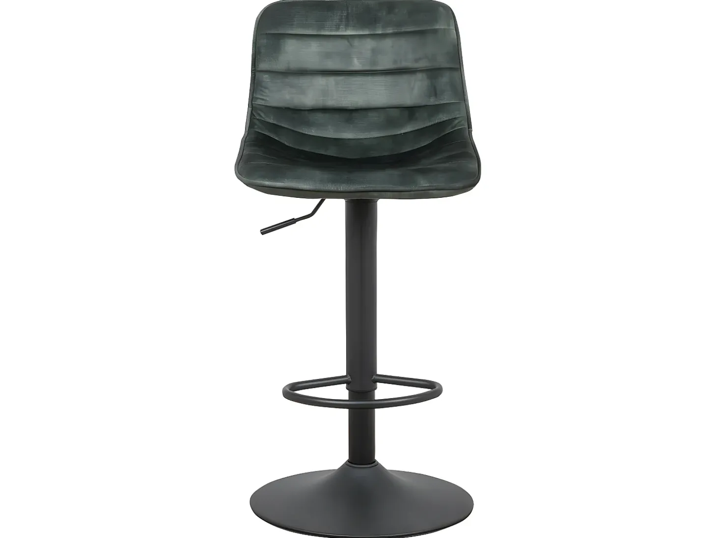 Conjunto de 2 bancos de bar, com altura regulável - tecido e metal - verde escuro - TITUS