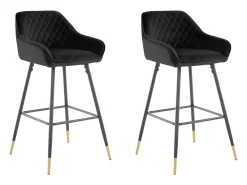 Conjunto de 2 bancos de bar em MDF branco
