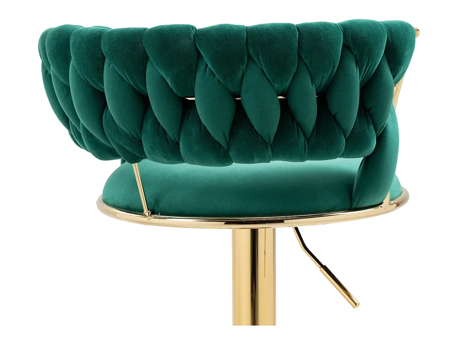 Conjunto de 2 bancos de bar giratórios de 360° e ajustáveis em altura com apoio para os pés, veludo, verde e prateado