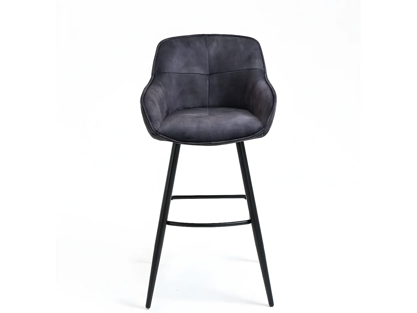 Conjunto de 2 bancos de bar - tecido e metal - antracite - SHERRY