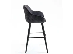 Conjunto de 2 bancos de bar - tecido e metal - antracite - SHERRY