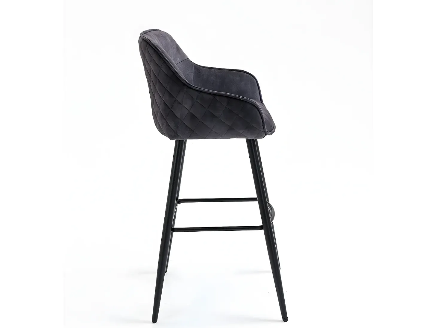 Conjunto de 2 bancos de bar - tecido e metal - antracite - SHERRY