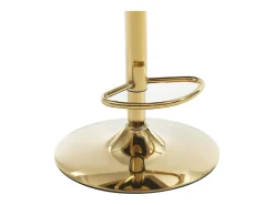 Conjunto de 2 bancos de bar em veludo e metal dourado - Altura ajustável - Bege - TAVOA