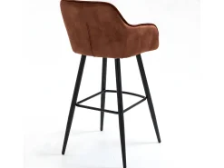 Conjunto de 2 bancos de bar - tecido e metal - castanho - BOND
