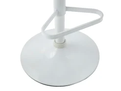 Conjunto de 2 bancos de bar em tecido e metal branco - Altura ajustável - Creme - DORALIZ