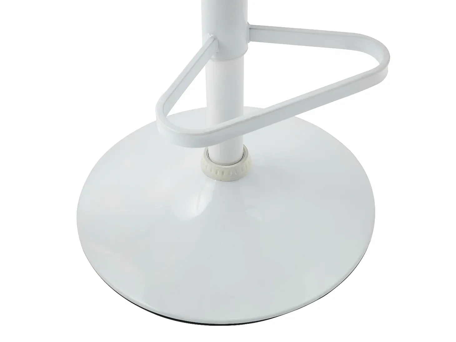 Conjunto de 2 bancos de bar em tecido e metal branco - Altura ajustável - Creme - DORALIZ