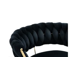 Conjunto de 2 bancos de bar giratórios de 360° e ajustáveis em altura com apoio para os pés, veludo, preto e prateado
