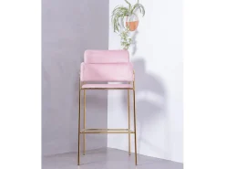 Conjunto de 2 bancos de design estofados em veludo - Cruiser - Rosa