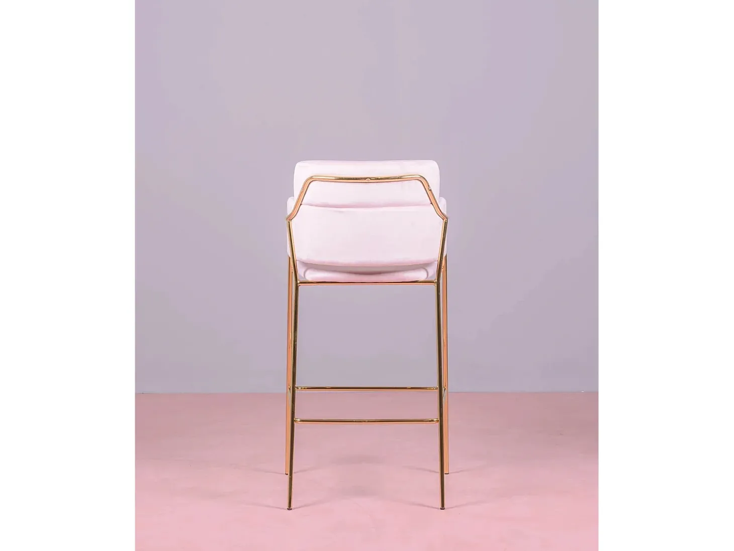 Conjunto de 2 bancos de design estofados em veludo - Cruiser - Rosa
