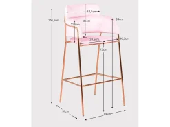 Conjunto de 2 bancos de design estofados em veludo - Cruiser - Rosa