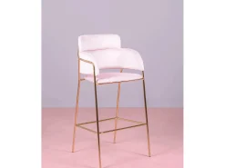 Conjunto de 2 bancos de design estofados em veludo - Cruiser - Rosa