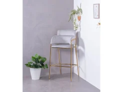 Conjunto de 2 bancos de design estofados em veludo - Cruiser - Cinza