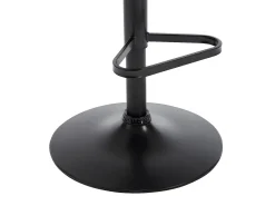 Conjunto de 2 bancos em veludo canelado e metal preto - Altura regulável - Terracotta - LILIYA