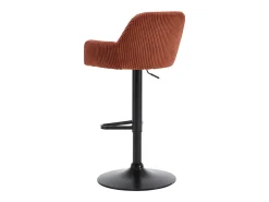 Conjunto de 2 bancos em veludo canelado e metal preto - Altura regulável - Terracotta - LILIYA