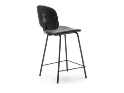 Conjunto de 2 bancos em veludo cotelê e metal preto 44x51 h98 cm