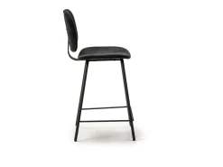 Conjunto de 2 bancos em veludo cotelê e metal preto 44x51 h98 cm